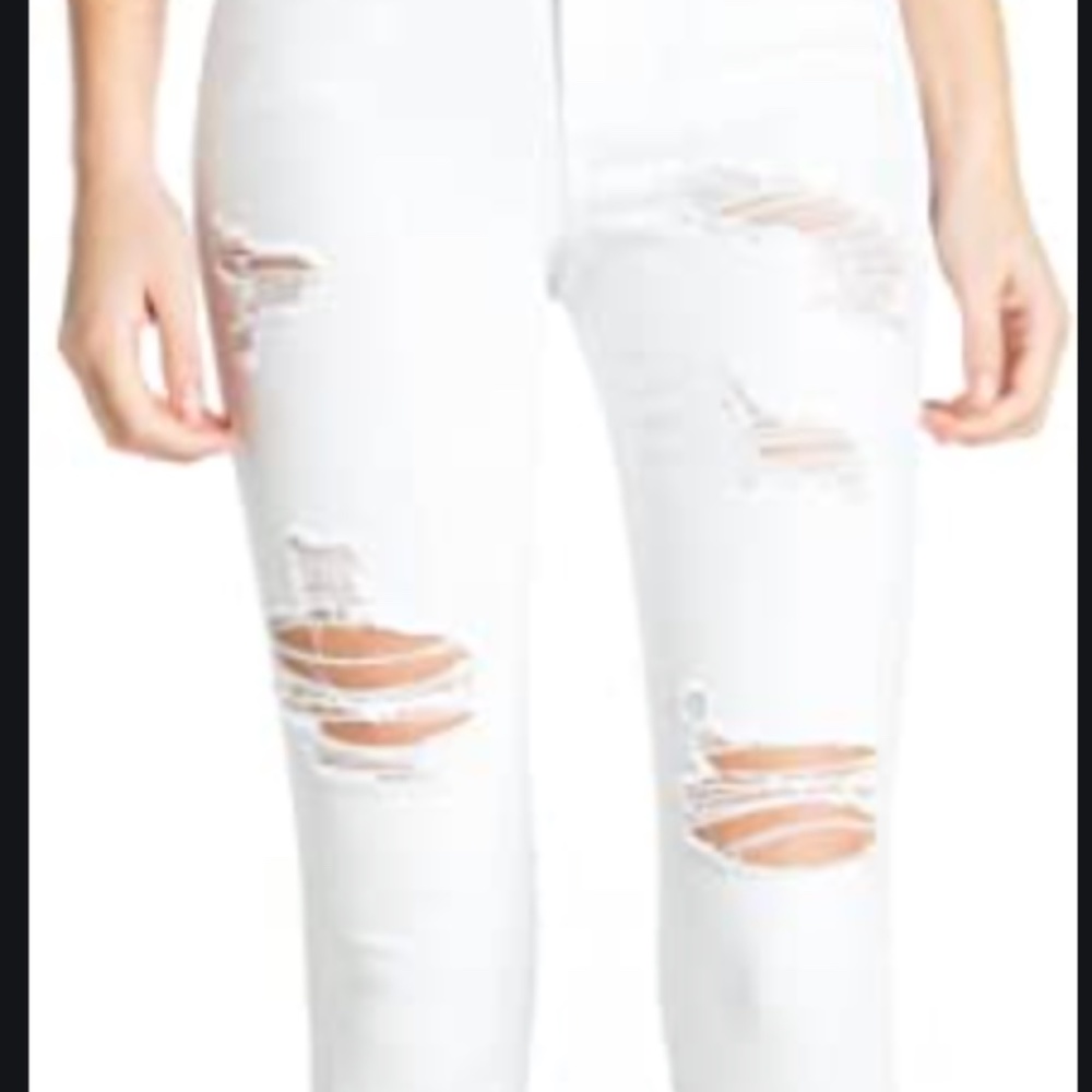 White Distressed Skinny Jeans Cello